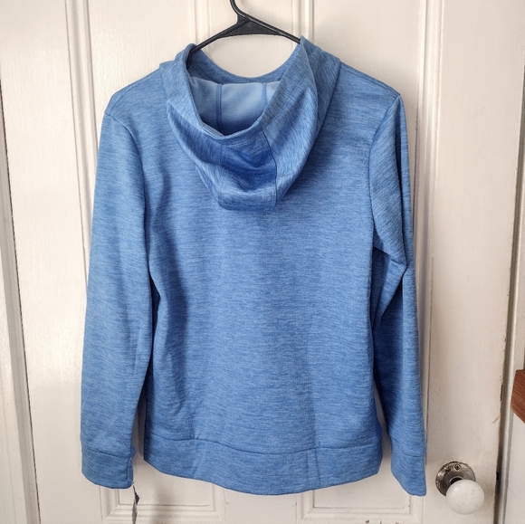 Girls Adidas Blue Hooded Sweatshirt XL - Picture 4 of 6
